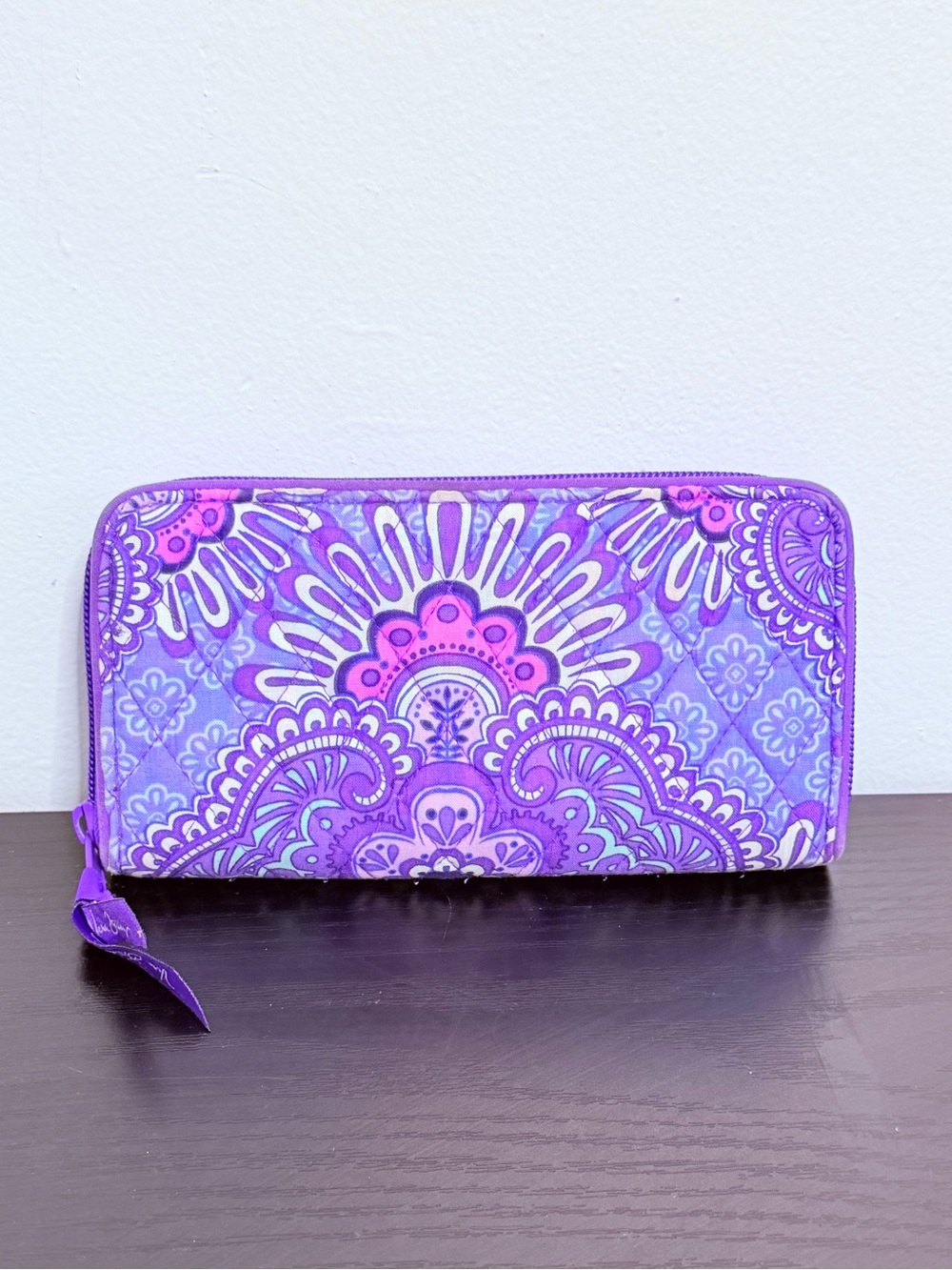 Vera Bradley Purple Patterned Zip-Around Wallet